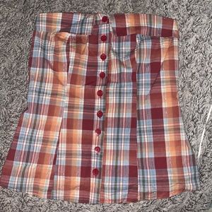 Flannel, button up tube top